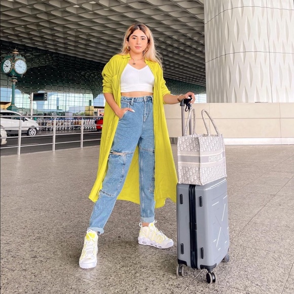 Zara oversized shirt linen dress in lime green colour - Picture 11 of 11